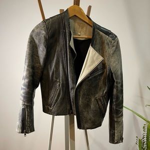 Well loved well aged Maje leather jacket